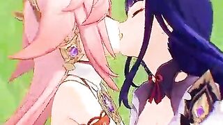 Manga anime mihoyo genshin yuri lesbian