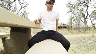 Pissing my black pants and white briefs at 4 public parks