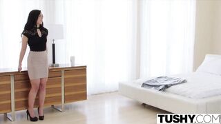 TUSHY Assistant Relieves Her Bosses Stress With Anal