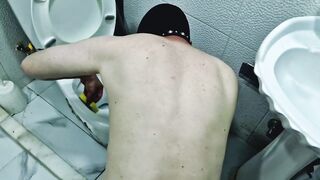 A slave is cleaning a bawdy crapper when Femdom-goddess Nika comes to him with a strap-on and makes him take the strap-on in his mouth