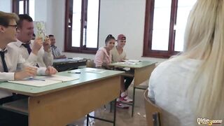 College students fuck their professor in classroom hardcore