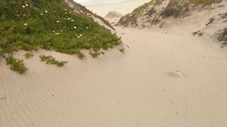 Peeing at a stripped Beach
