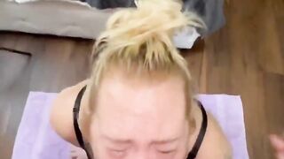 Deepthroat piss (ONLYFANS @blondie_dread for FULL clip)