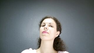 Giantess plays with small man
