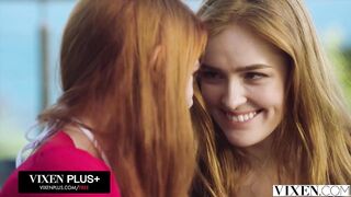 Vixen Gorgeous Redheads Seduce Bartender During the time that on Vacation