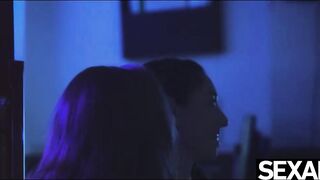 Watch hawt golden-haired and charming Latina lick each other's vagina