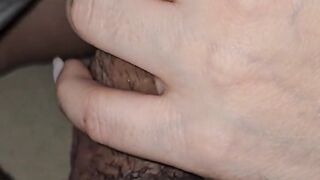 Step mamma Stuck with Step son in One Bed starts to handjob his cock