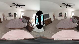 WETVR Sexy Sorority Golden-haired Sneaks In Her Boyfriend For A Hot VR Screw