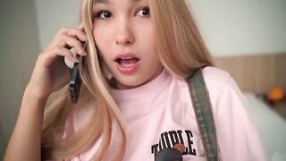 screwing her whilst she's on the phone with her mommy
