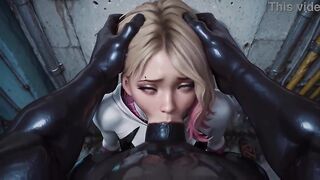 Gwen Stacy Destroyed by BBC - Throat-Screwed & Vagina Flooded with Cum - AI GENERATED