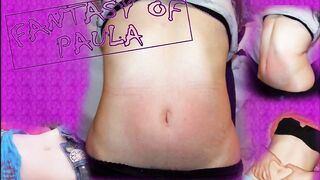 lashes on my belly my sagging belly moves hot my belly is slutty by the movements of my skin