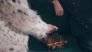 Chess Loser Gets Destroyed - Dominant MILF in Fur Coat & Spandex Leggings Takes Control with Rough Handjob & Amazon Ride