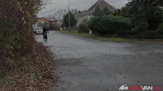 BANGVAN - Topless MILF Jennifer Mendez and hung cyclist