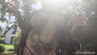 I creampied my hawt lascivious wife in the garden