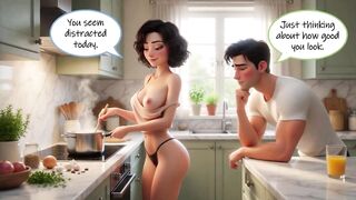 Young Dude and Admirable-looking Woman Share Passionate Secret Encounters at Home (ai Generated)