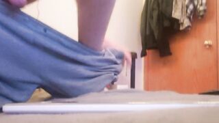 Cumming a nice white load on tablet.