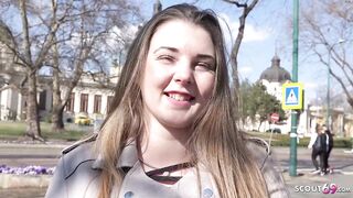 GERMAN SCOUT - 18yr young curvy big breasts angel Lucie pickup and fuck