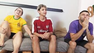 watching a game with friends