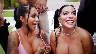 Crazy Group-sex: Sara Retali & Yasmina Khan Hard Pounded