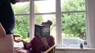 relaxed window screw ends with giant sperm flow on hirsute pussy