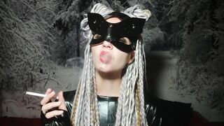 Catwoman smokes and flirts with you