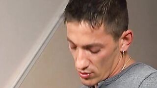 Young big weenie drills into granny's booty and she screams