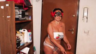 first time for Elisabetta, a aged Italian exhibitionist