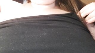 Playing with my titties during a zoom meeting (online class)