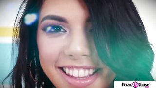 Gina Valentina finger blast her little small soaked pussy