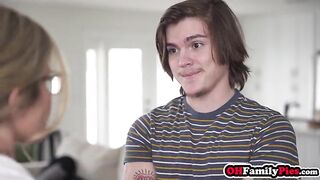 Big bazookas MILF Cory Follow swallowed big weenie and busty stepmom got drilled hard