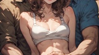 Step dad and friend bangs stepdaugher hunk AI voice over ( AI generated )