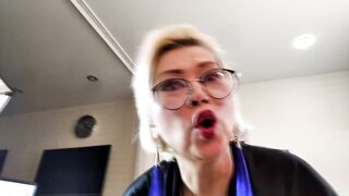 The charm of a mature cock-sucker wife, cum in her throat & a dildo in the lovely pussy of an adult cutie .!. ))