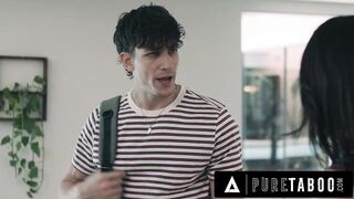 PURE TABOO Shocked Dude Catches Twisted New StepAunt Ivy Ireland Getting Free Used In The Kitchen