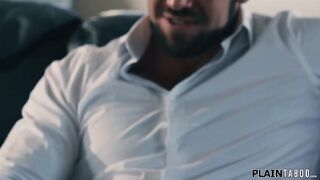 Teen Emma Rosie storms into her cheating bfs house and finds his stepdad there.Not knowing this dude send the text this sweetheart persuaded into cheating with him