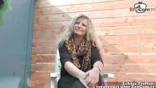German aged neighbor masturbates in the garden until orgasm