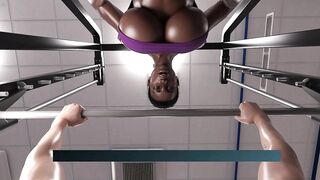 T-beauty Girl Fucking BBW Black Cutie Snatch In Gym Baths