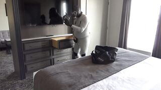 lascivious gear thief sneaks into hotel room finally cums on owners underclothes
