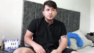 Straight chap discovers that his best friend is homosexual and decides to experiment screwing his ass for the first time when his wife is not at home and enjoys it so much that he leaves all his cum in her ass