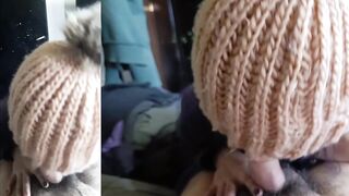 Dual Angle Fellatio-job: Split screen POV and close-up [Amateur Latin hottie]