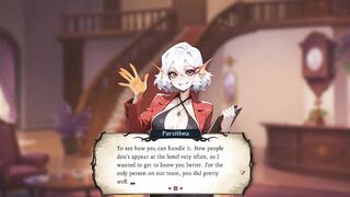 Hotel Tales Magic ANIME Game Ep.2 SIREN FELLATIO beneath the table end with a FACIAL PLEASED ENDING !