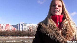Public Pickups - Big Breasts Golden-haired Lucie Gives POV Oral-job-sex in Car