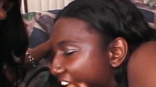 Black Gals FFM 3some Hard Fuck - Lesbian Action Creampie Orgy