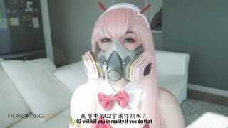 Bang 02 zero two in Red Bunny Costume and Fishnet