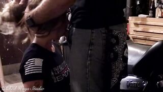 Hot Biker Sweetheart Takes a Hard Booty Screwing Bent over my Motorcycle Lavender Pleasure and Naughty