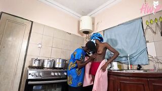 AFRICA MAID REFUSED TO LEAVE THE BIG ROD GATEMAN IN THEIR BOSS KITCHEN. HAWT 4K