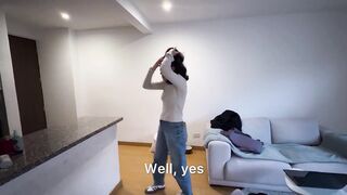 I didn't realize my maid was so sexy, she bent down to clean the study.