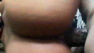 ebony aged girlfriend BBW riding on my massive monster cock till ejaculation