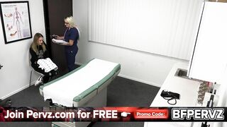Perv Doctor and His Busty Nurse Teach Their Hot Patient How to Keep Her Cunt Warm Free Clip