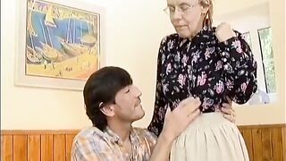 busty shaggy granny enjoys her first ace fuck