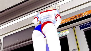 Harley Quinn fingers herself on a crowded subway - DC Anime Anime.